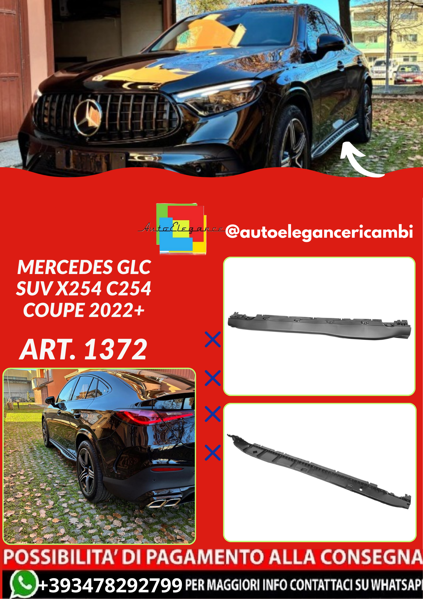 ART. 1372  PEDANE MERCEDES GLC SUV X254 C254 COUPE 2022+