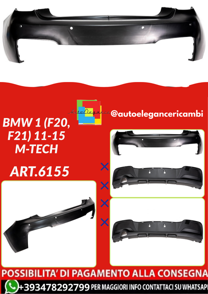 ART.6155  Paraurti posteriore adatto per BMW 1 (F20, F21) 11-15 M-Tech