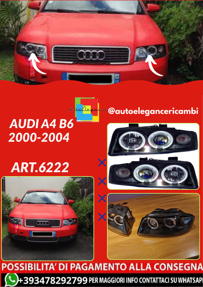 ART.6222 FARI ANTERIORI AUDI A4 B6 2000-2004 ANGEL H1/H1