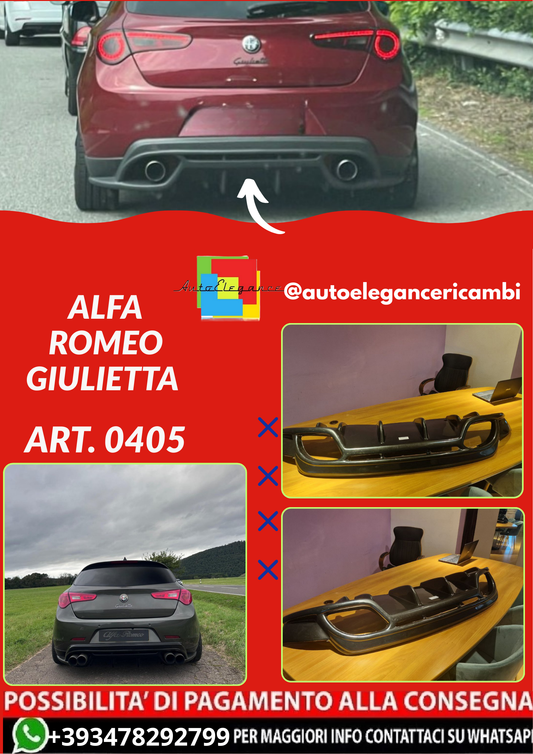 ART. 0405 DIFFUSORE ALFA ROMEO GIULIETTA LOOK QUADRIFOGLIO NERO LUCIDO