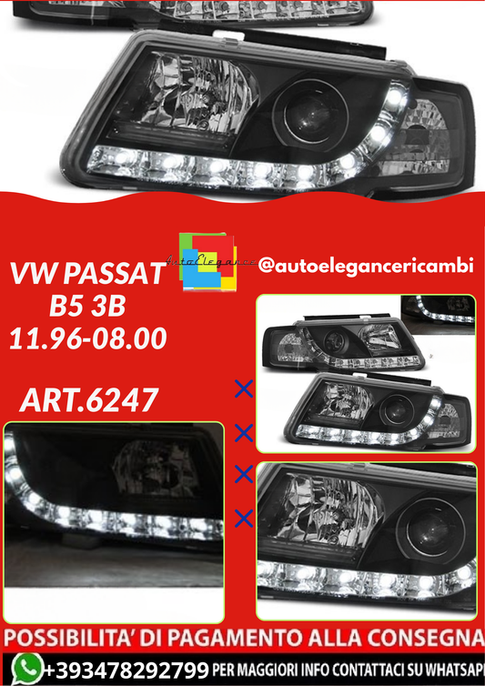 ART.6247  FARI  ANTERIORI VW PASSAT B5 3B 11.96-08.00 NERO