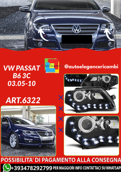 ART.6322  FARI ANTERIORI  VW PASSAT B6 3C 03.05-10 NERI