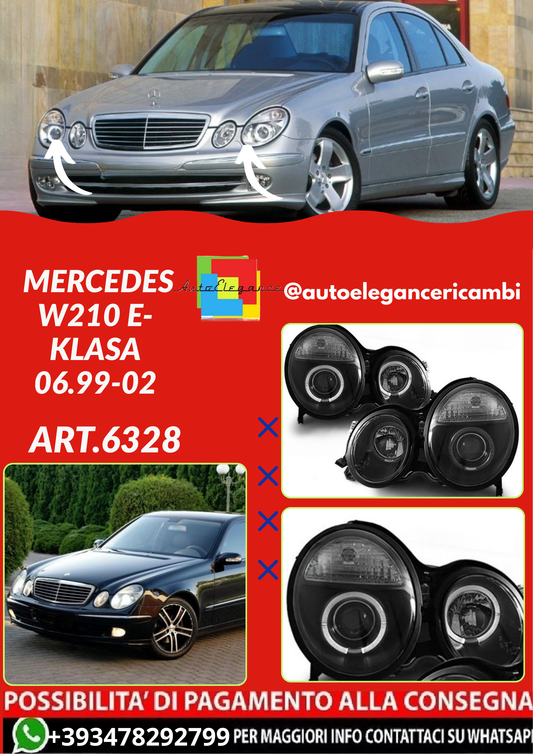 ART.6328 FARI  ANTERIORI  MERCEDES W210 E-KLASA 06.99-02 NERI