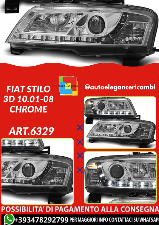 ART.6329  FARI  ANTERIORI FIAT STILO 3D 10.01-08 CHROME