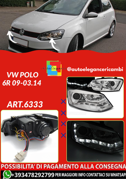 ART.6333  FARI  ANTERIORI VW POLO 6R 09-03.14 CHROME