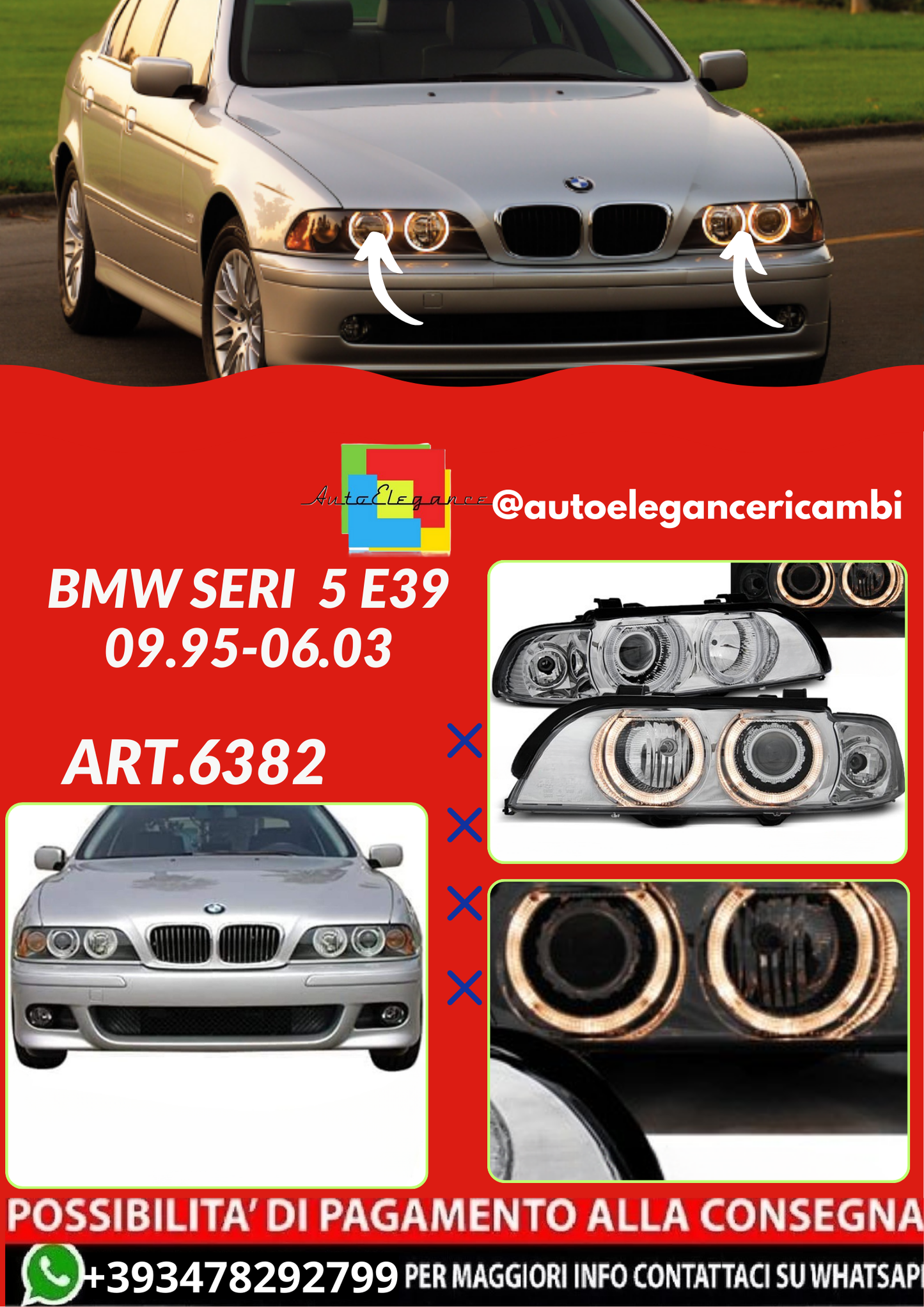 ART.6382  FARI  ANTERIORI BMW SERI  5 E39 09.95-06.03