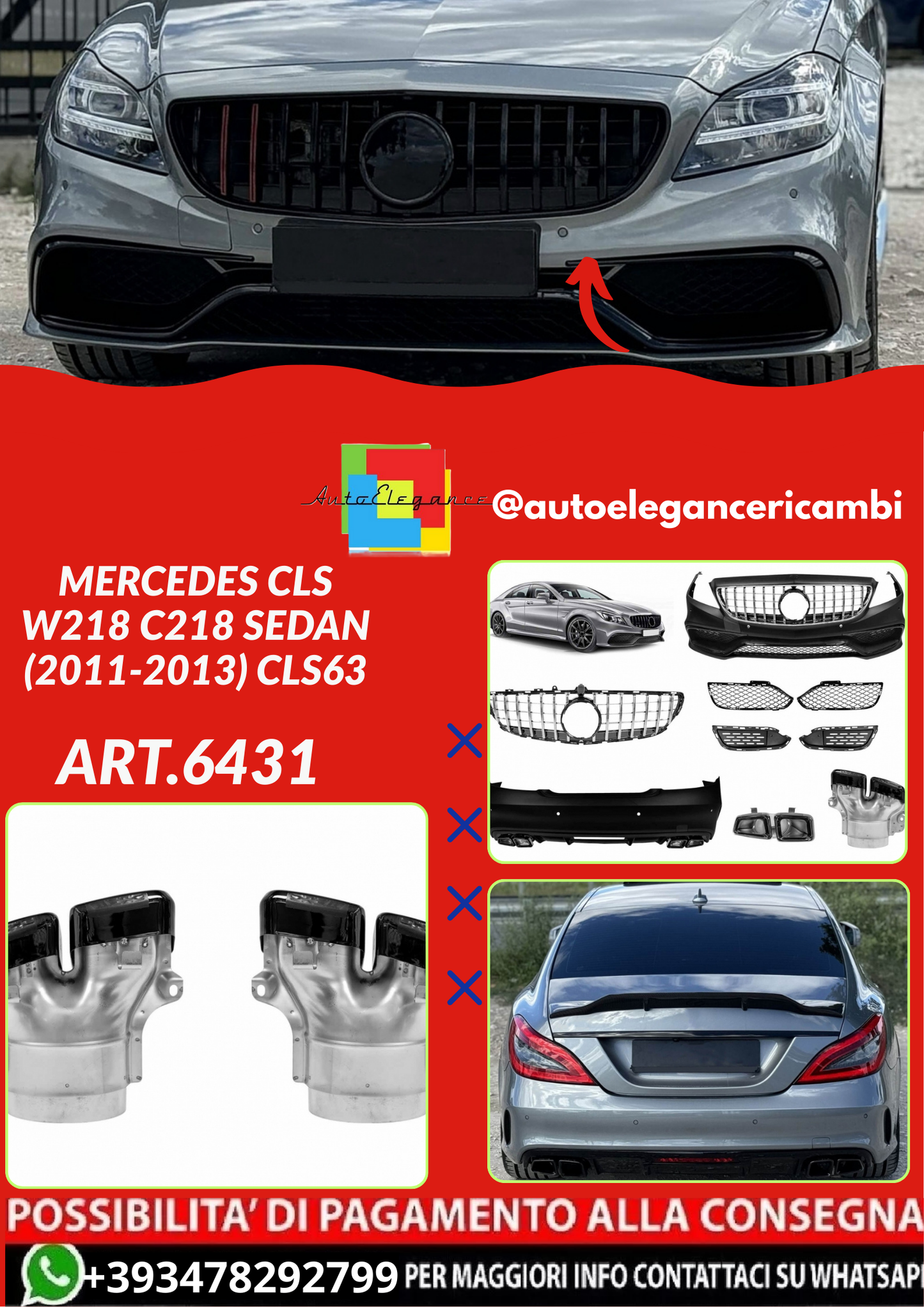 ART.6431  BODYKIT  Mercedes CLS W218 C218 Sedan (2011-2013) CLS63