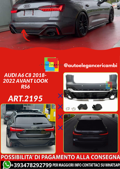 ART.2195 PARAURTI POSTERIORE AUDI A6 C8 2018-2022 AVANT LOOK RS6