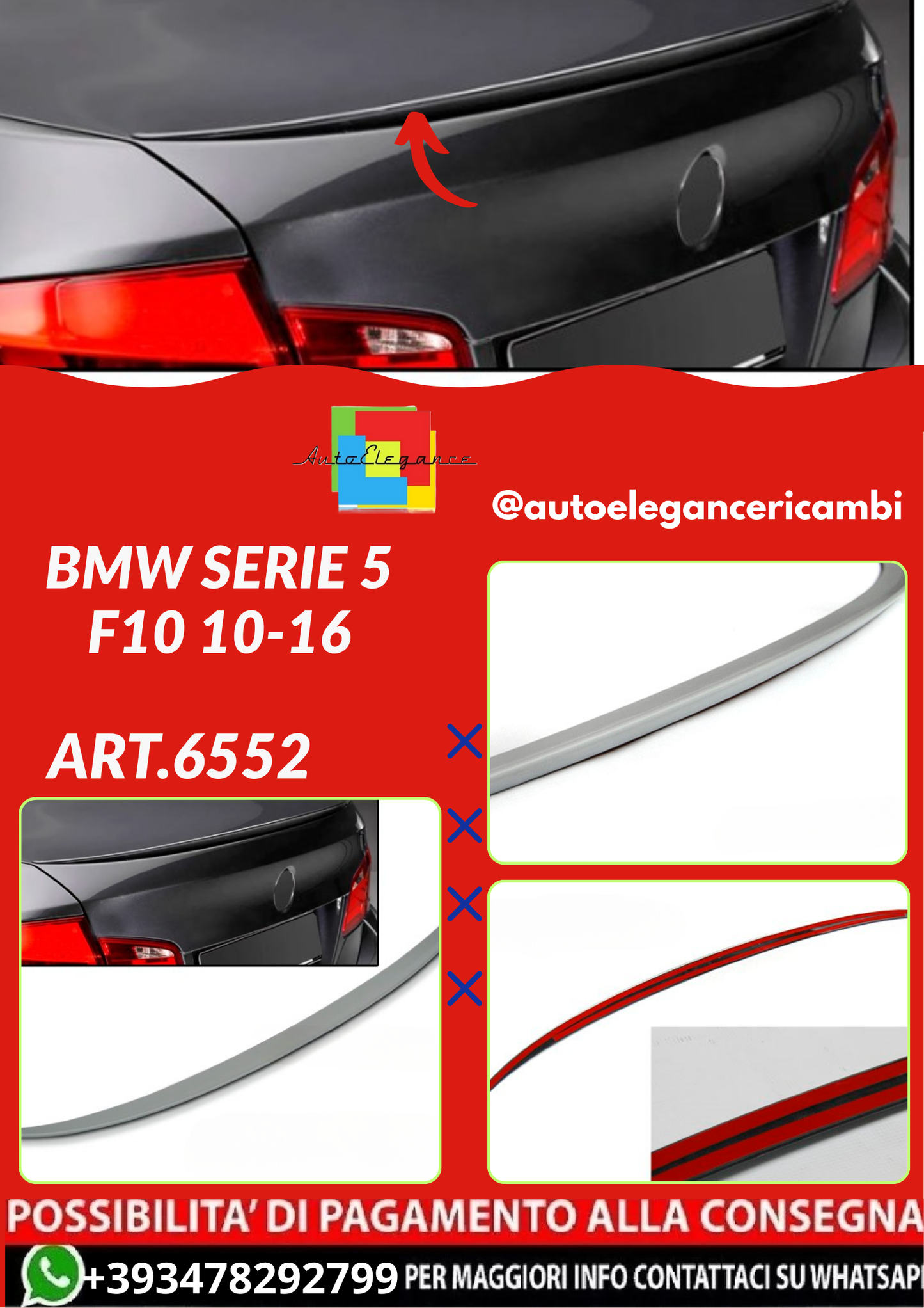 ART.6552  SPOILER BMW SERIE 5 F10 10-16
