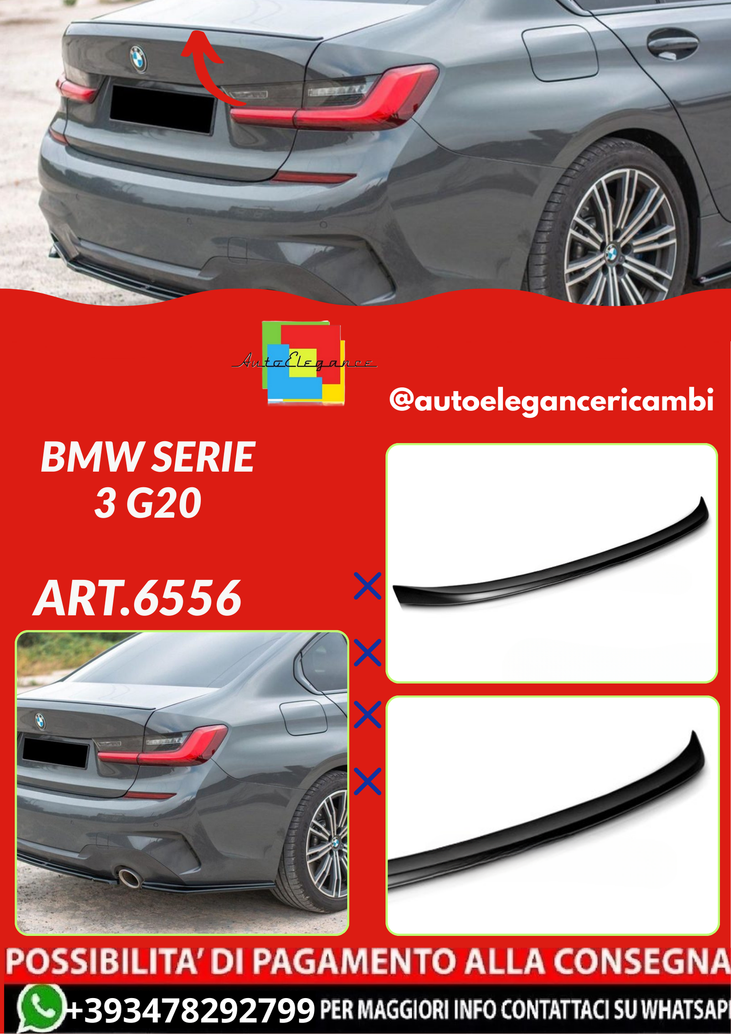 ART.6556  SPOILER BMW SERIE 3 G20 19-22