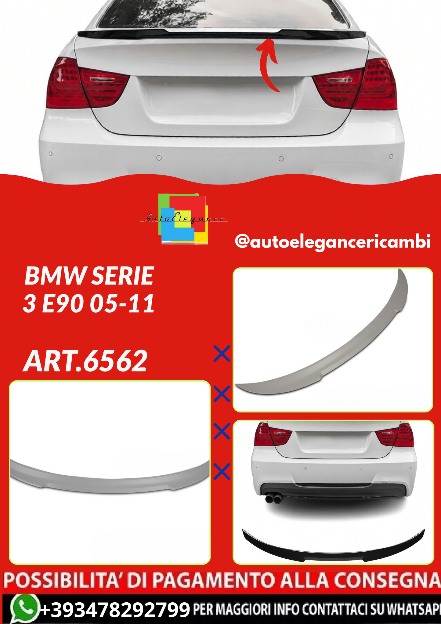 ART.6562  SPOILER BMW SERIE 3 E90 05-11