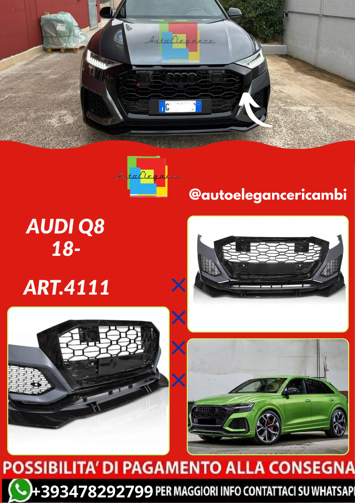 ART.4111 PARAURTI ANTERIORI AUDI Q8 18-