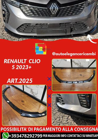 ART.2025  SPLITTER RENAULT  CLIO 5 2023+ NERO LUCIDO