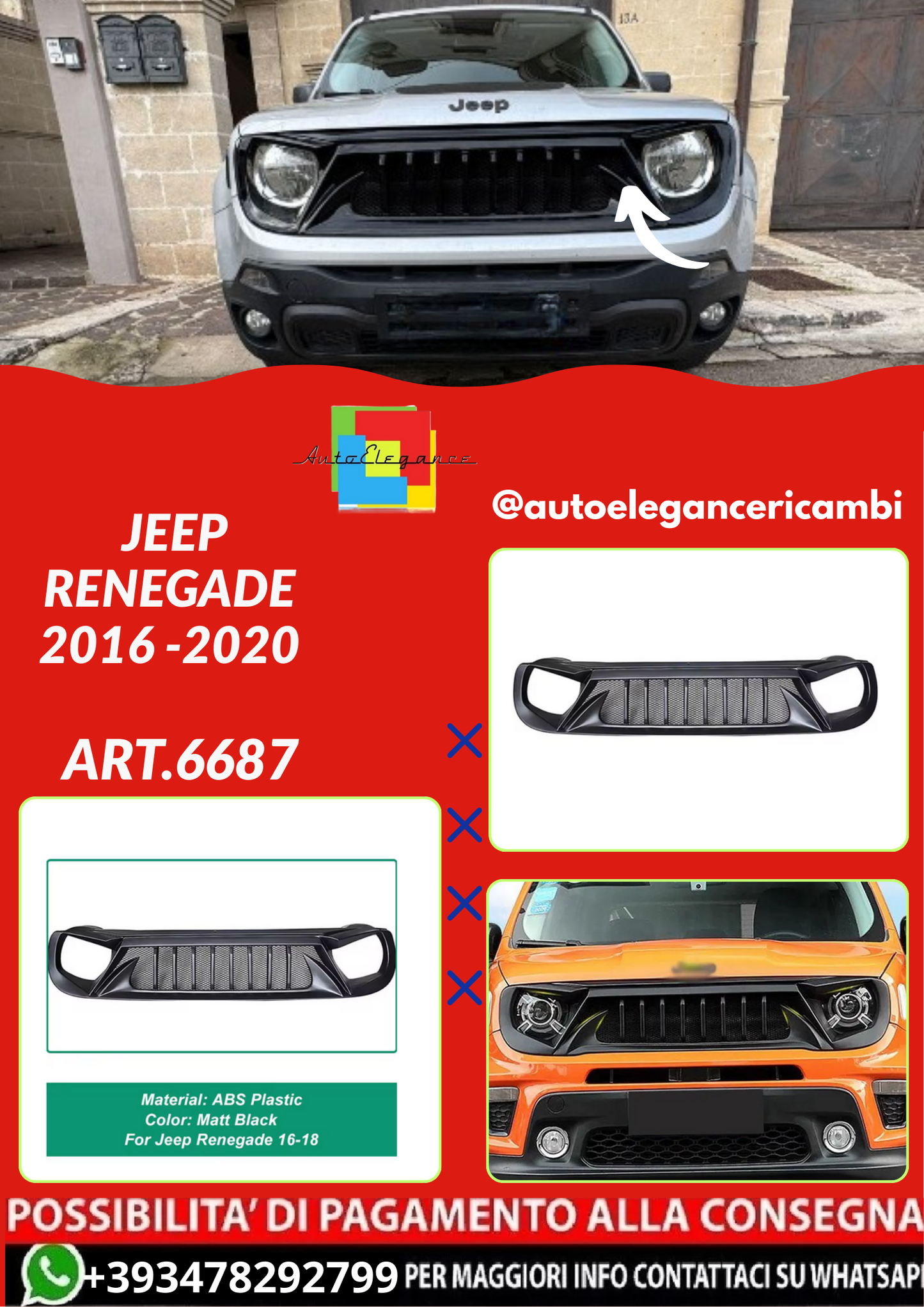 ART.6687 GRIGLIA  Jeep Renegade 2016 -2020