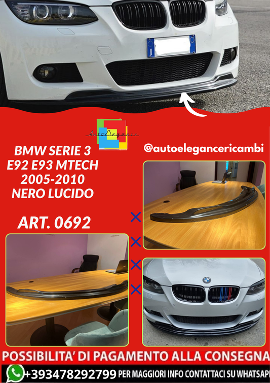 ART. 0692 SPLITTER BMW SERIE 3 E92 E93 MTECH 2005-2010 NERO LUCIDO