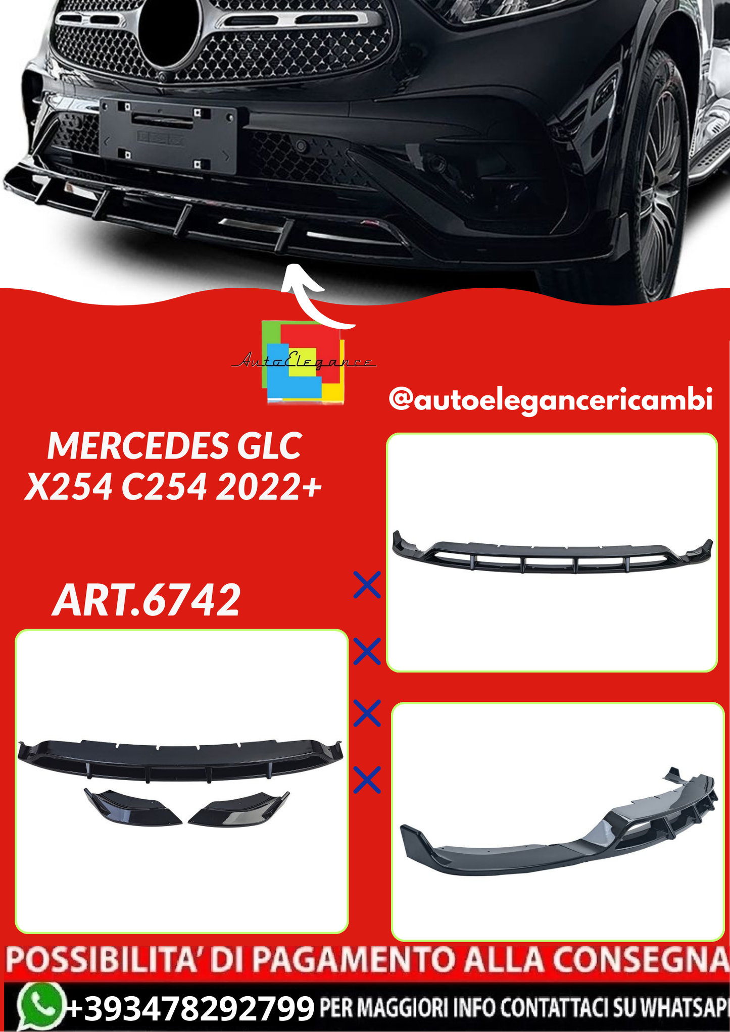ART.6742 SPLITTER MERCEDES GLC X254 C254 2022+