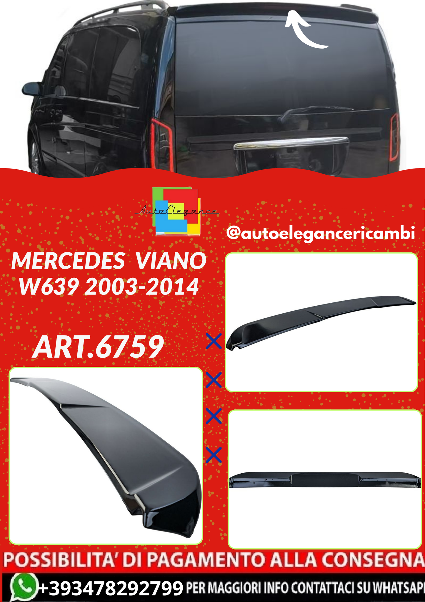 ART.6759  SPOILER MERCEDES  VITO W639 2003-2014