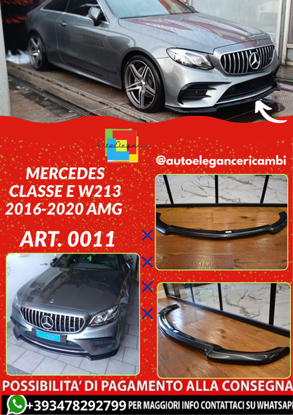 ART. 0011 SPLITTER MERCEDES  CLASSE E W213  2016-2020 AMG NERO LUCIDO