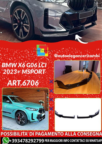 ART.6706 SPLITTER BMW X6 G06 LCI 2023+ MSPORT NERO LUCIDO