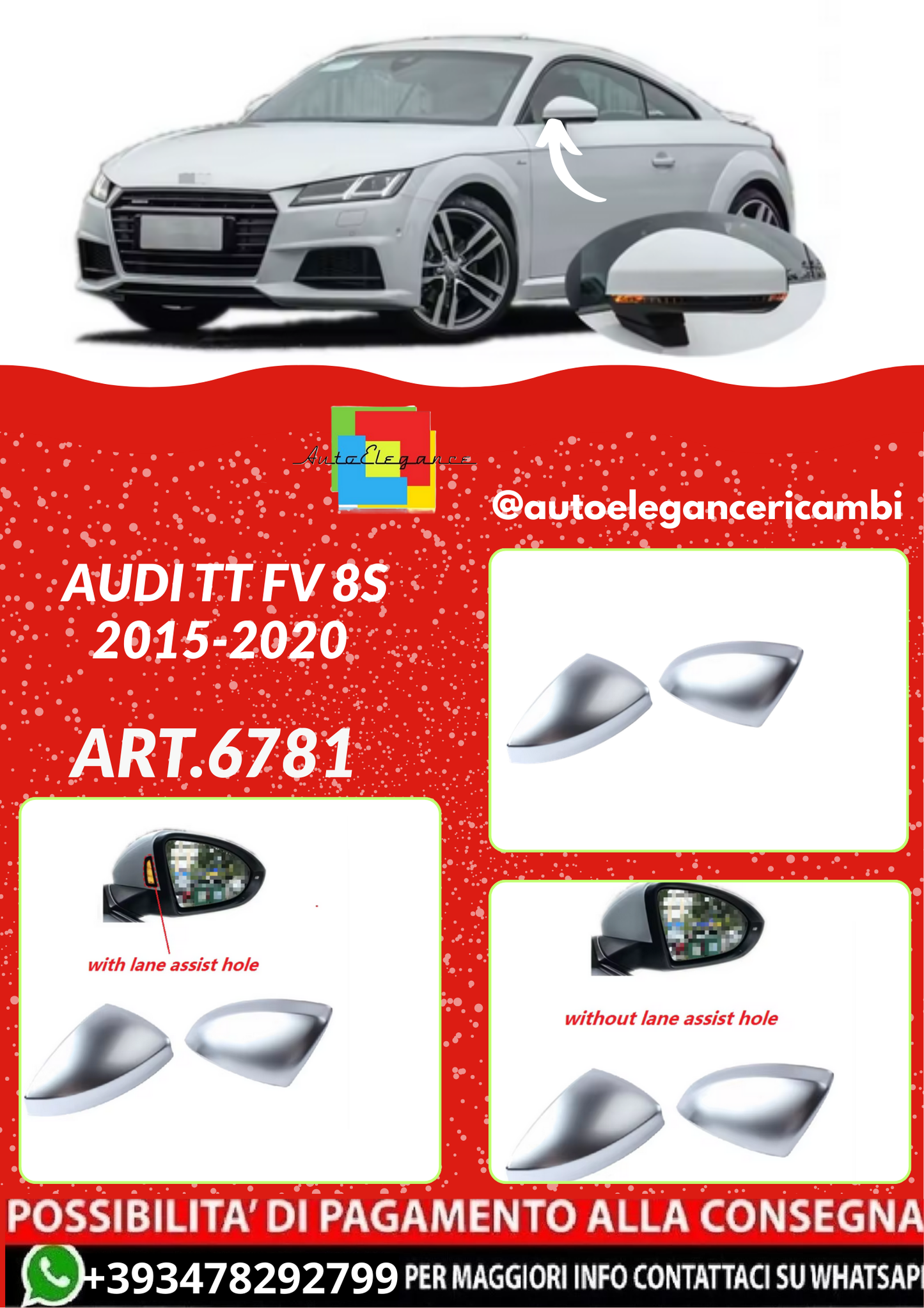 ART.6781 CALOTTE AUDI TT FV 8S 2015-2020 SATINATE