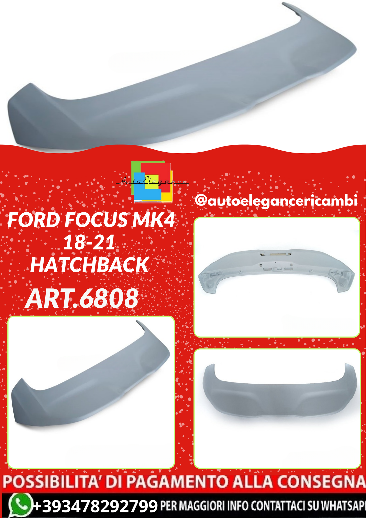 ART.6808  SPOILER FORD FOCUS MK4 18-21