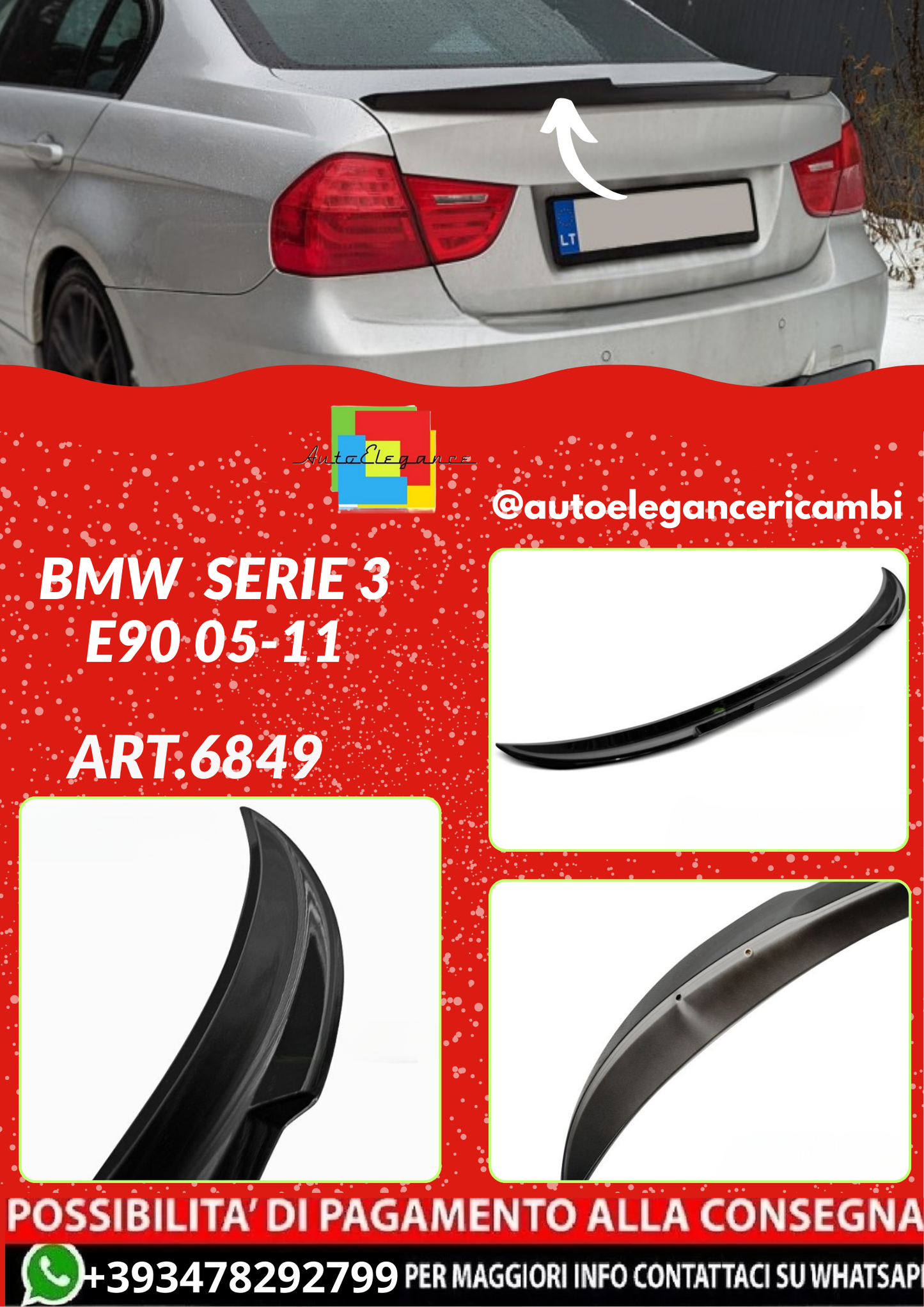 ART.6849  SPOILER  BMW  SERIE 3 E90 05-11