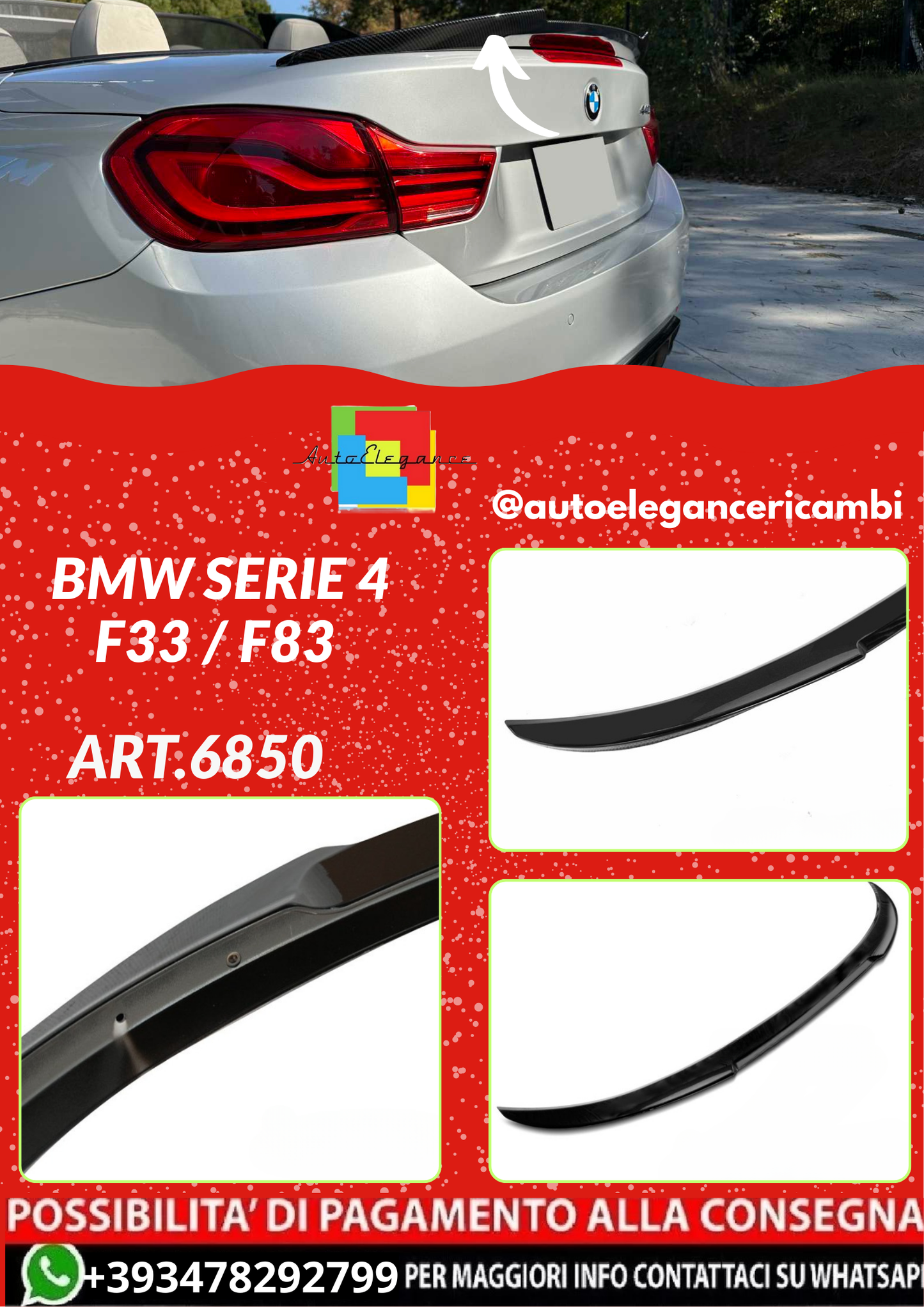 ART.6850  SPOILER BMW SERIE 4 F33 / F83
