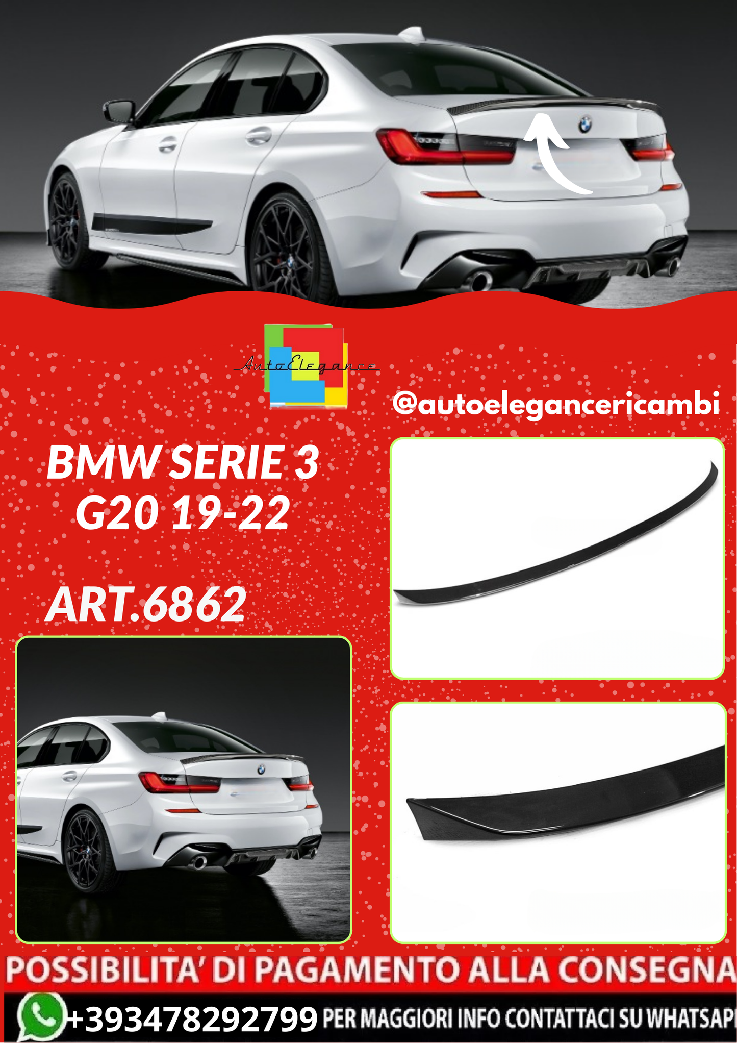 ART.6862 SPOILER BMW SERIE 3 G20 19-22