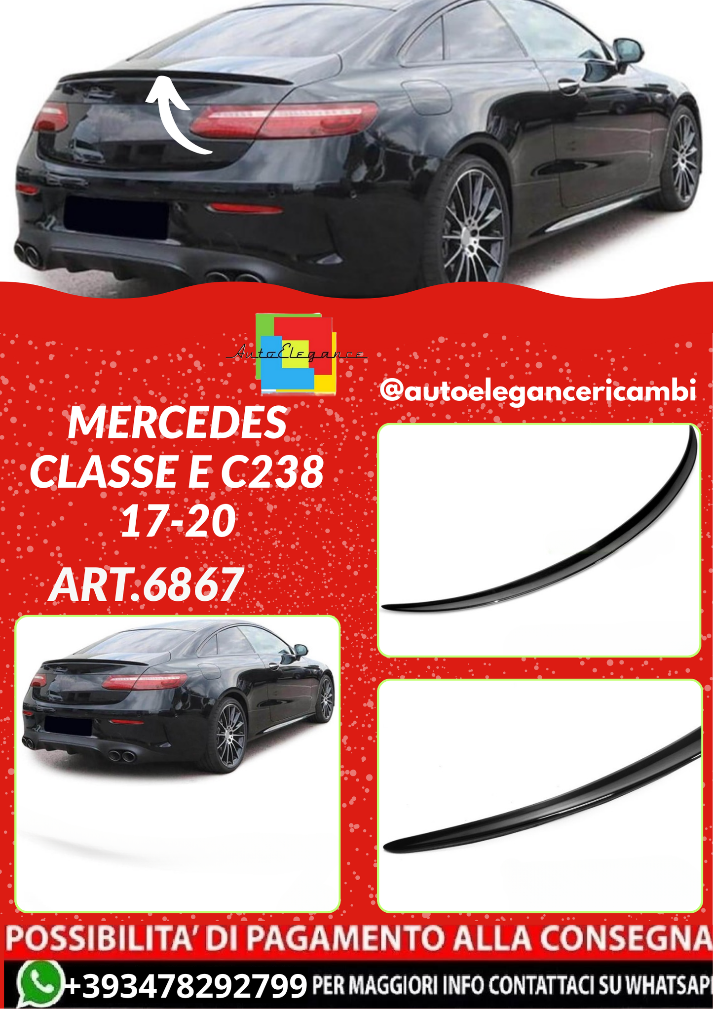 ART.6867  SPOILER MERCEDES CLASSE E C238 17-20
