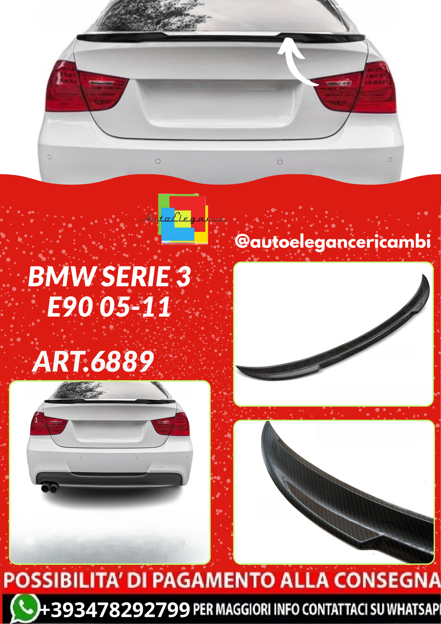 ART.6889  SPOILER BMW SERIE 3 E90 05-11