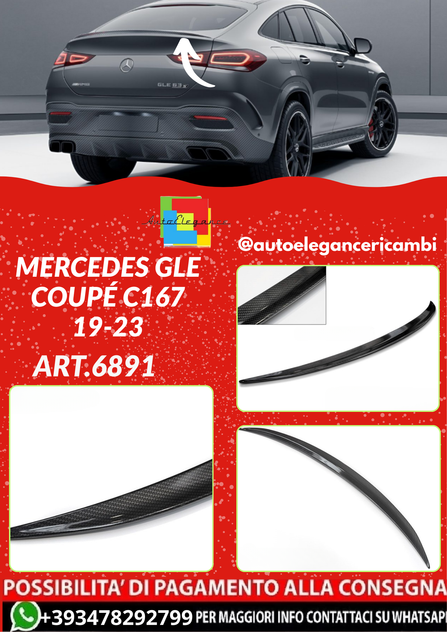 ART.6891  SPOILER MERCEDES GLE COUPÉ C167  19-23