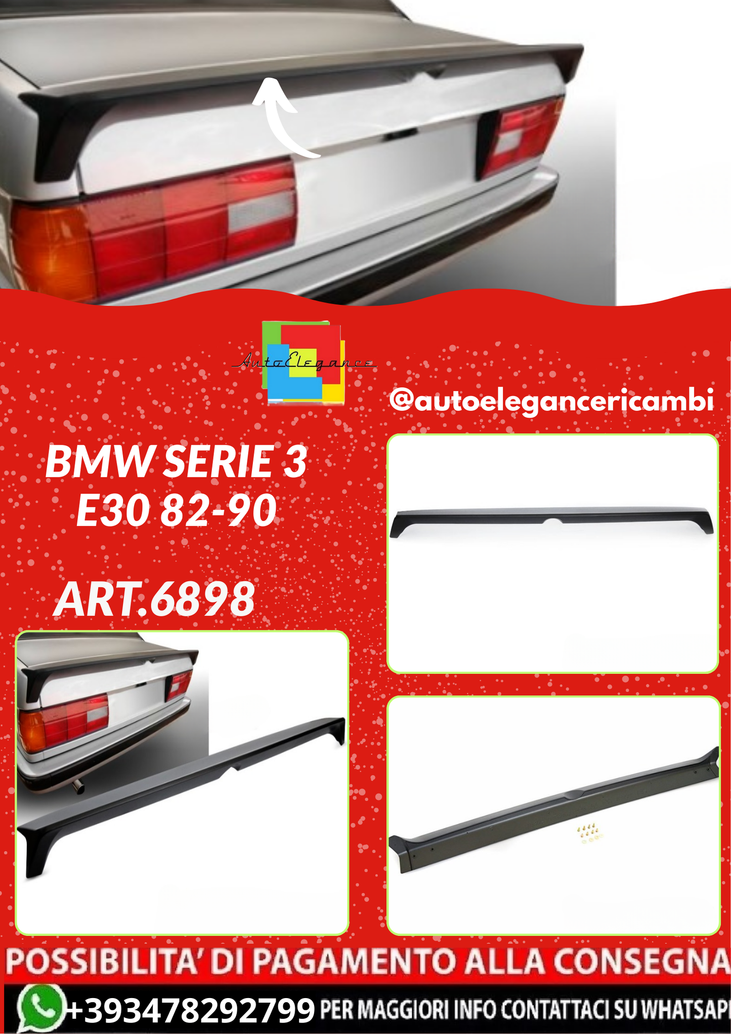 ART.6898 SPOILER BMW SERIE 3 E30 82-90