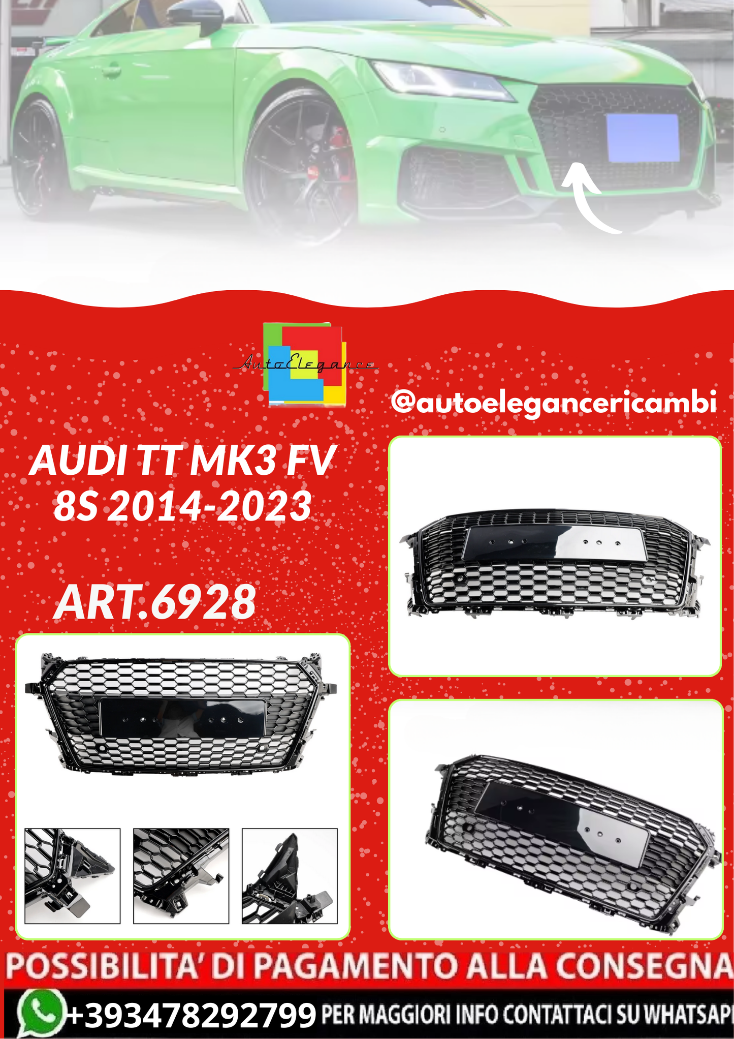 ART.6928  GRIGLIA Audi TT MK3 FV 8S 2014-2023