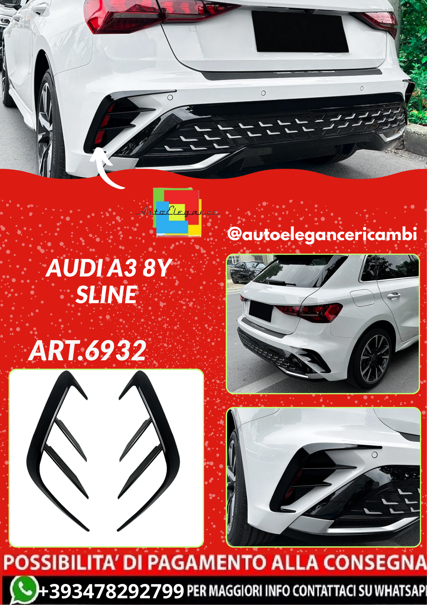 ART.6932 FLAPS POSTERIORI  AUDI A3 8Y Sline