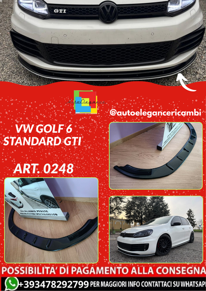 ART. 0248 SPLITTER VW GOLF 6 STANDARD GTI NERO LUCIDO