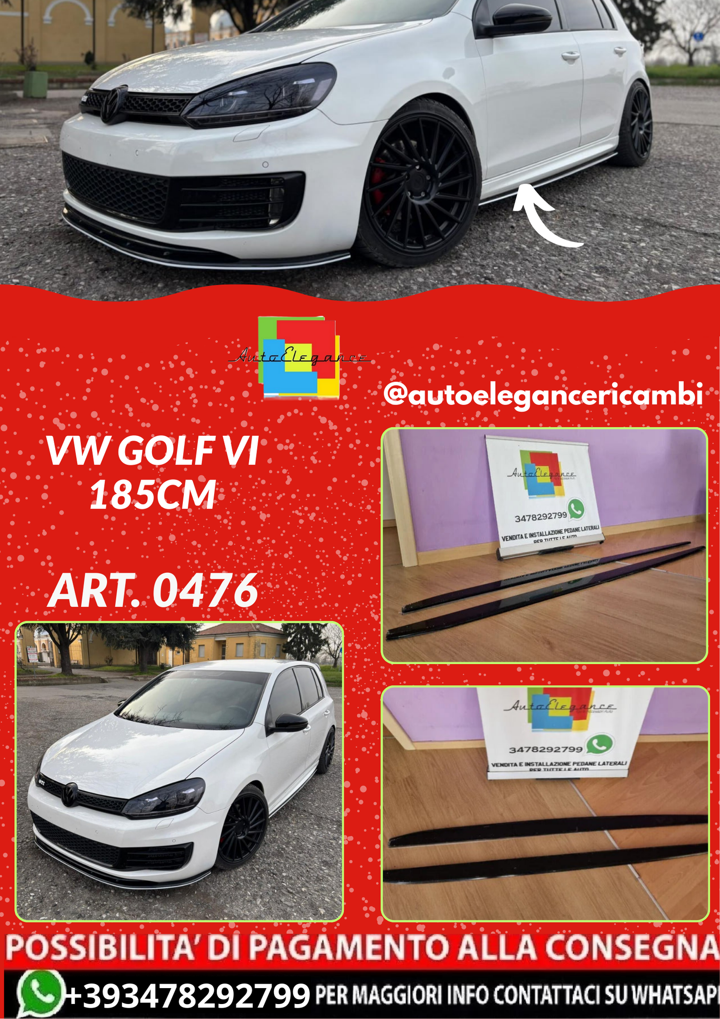 ART. 0476  SOTTO MINIGONNE VW GOLF VI 185CM