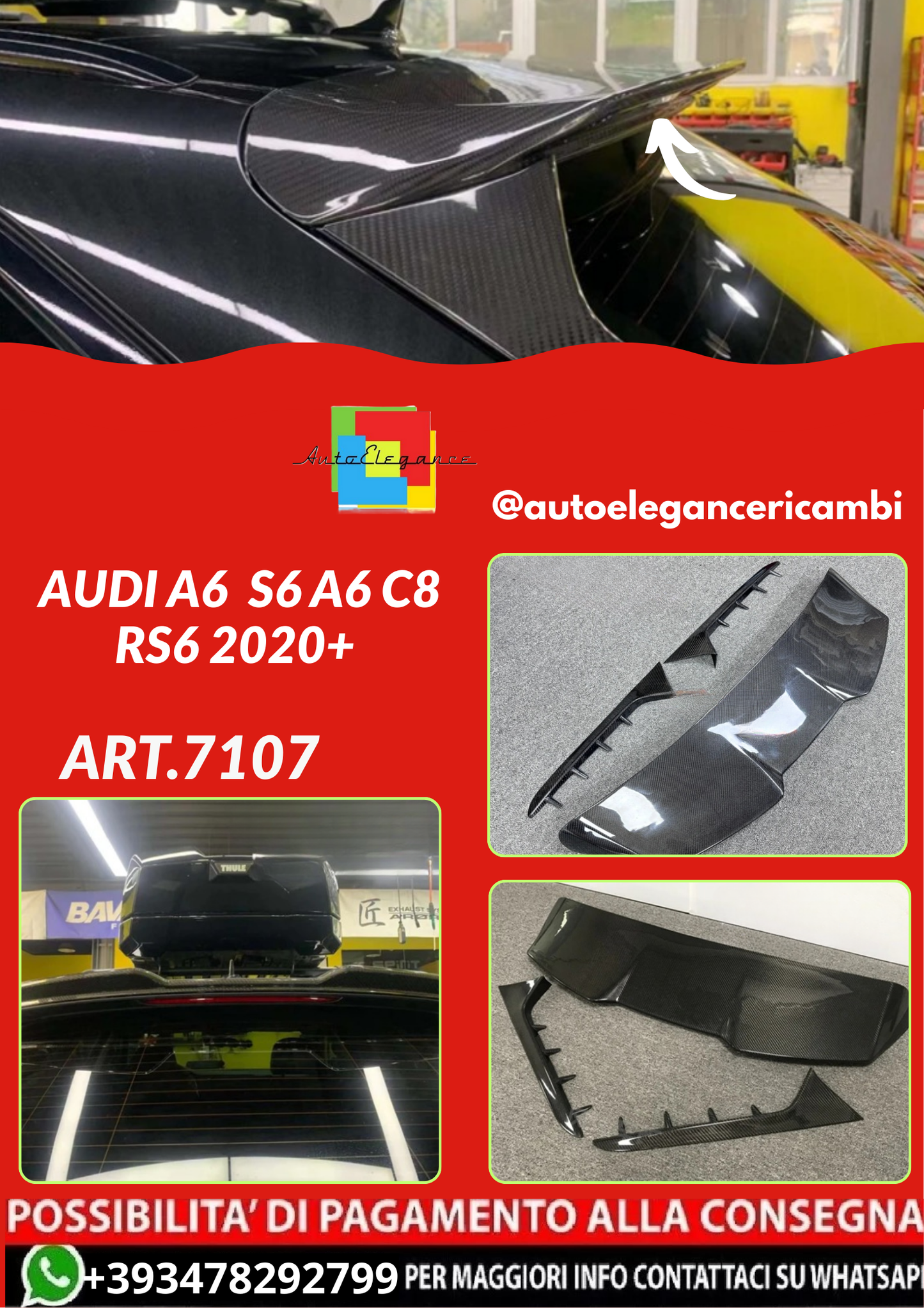 💕ART.7107  SPOILER  Audi A6  S6 A6 C8 RS6 2020+💕