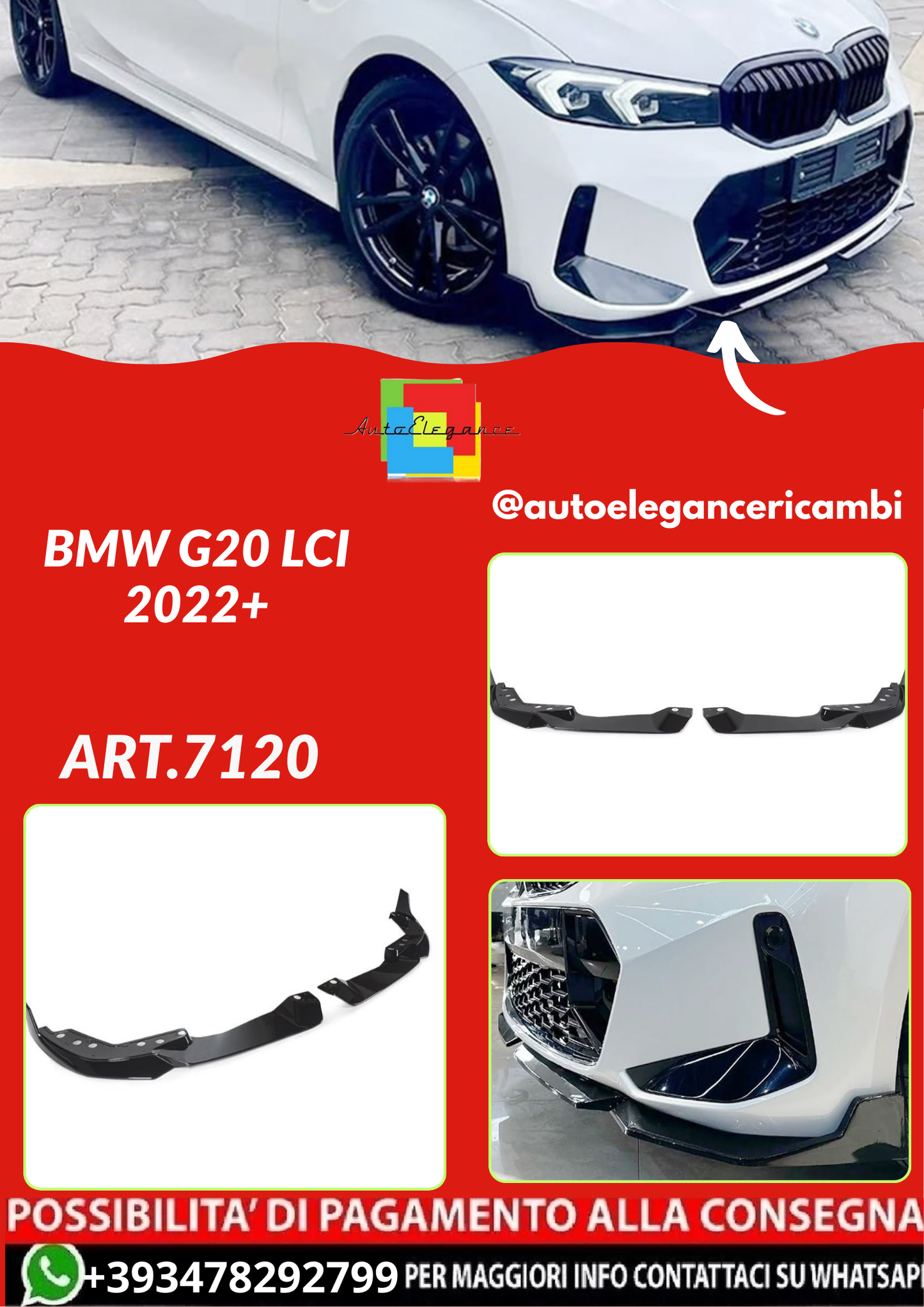 ART.7120  SPLITTER BMW G20 LCI 2022+