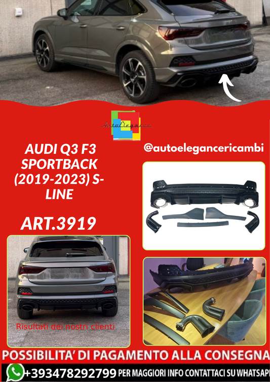 ART.3919  Diffusore  Audi Q3 F3 Sportback (2019-2023) S-line