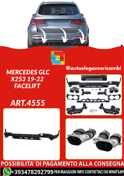 ART.4555  Diffusore + Terminali di Scarico Mercedes GLC X253 19-22 Facelift
