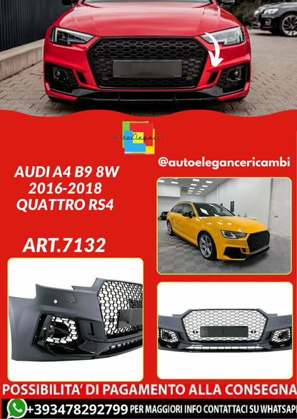 ART.7132  PARAURTI ANTERIORI Audi A4 B9 8W 2016-2018 Quattro RS4