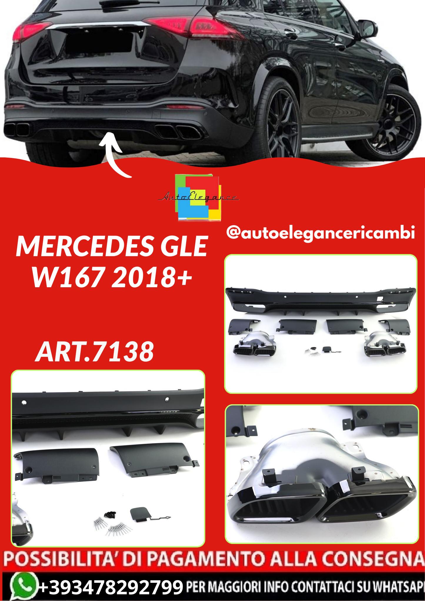 ART.7138  DIFFUSORI MERCEDES GLE W167 2018+