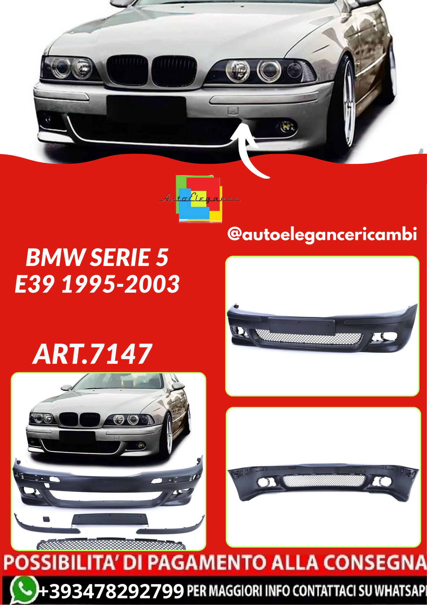 ART.7147 PARAURTI  ANTERIORI BMW SERIE 5 E39 1995-2003
