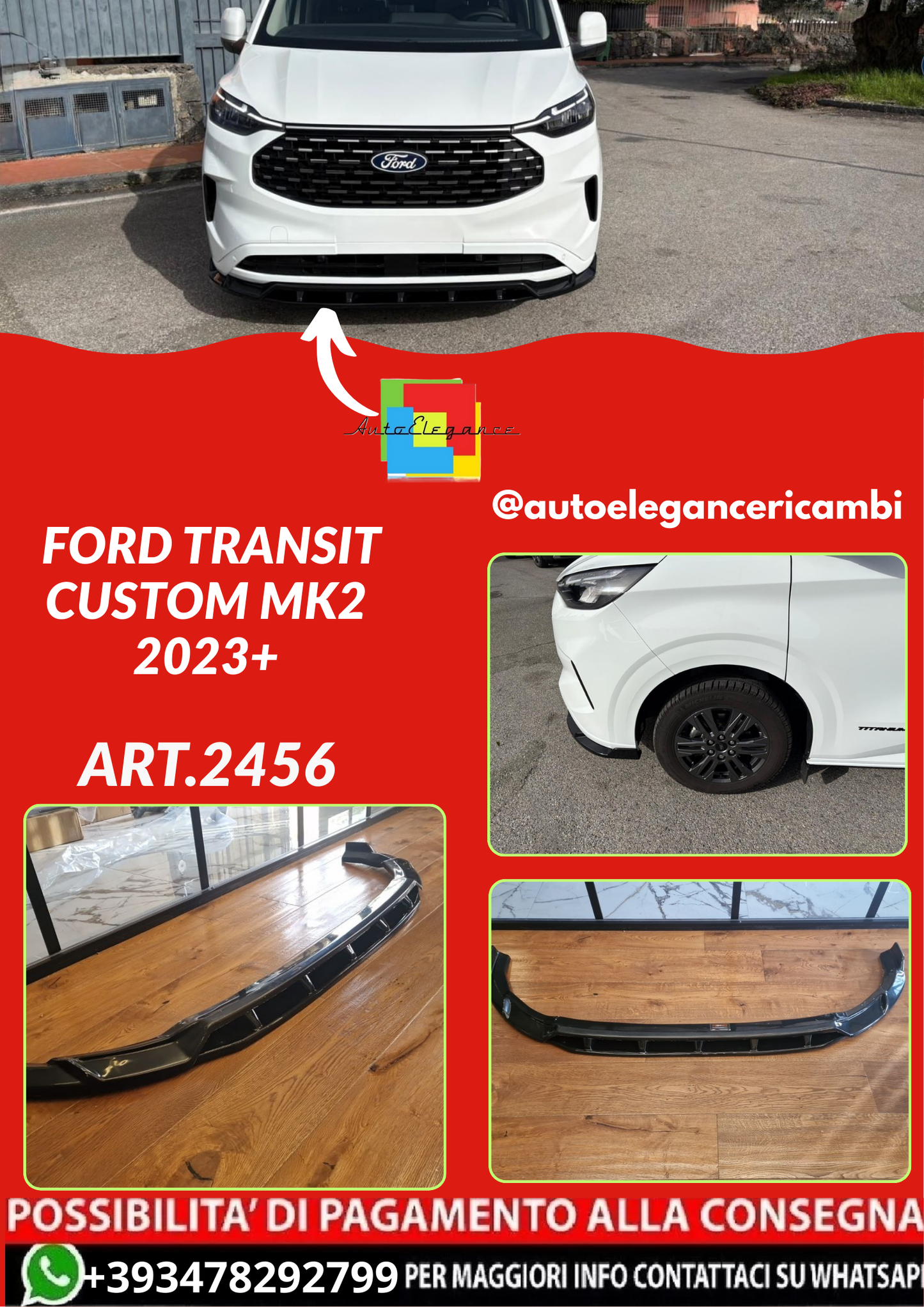 ART.2456  SPLITTER FORD TRANSIT CUSTOM MK2 2023+