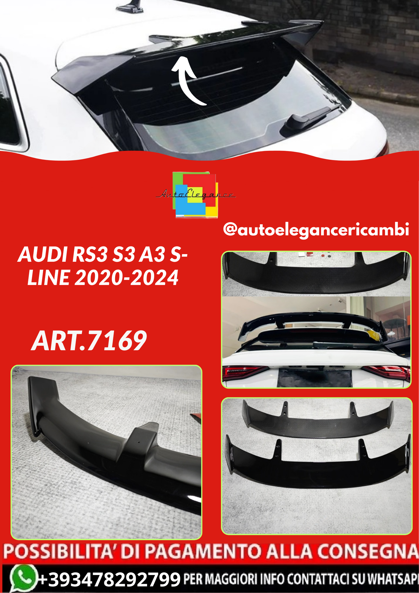 ART.7169 SPOILER Audi RS3 S3 A3 S-Line 2020-2024