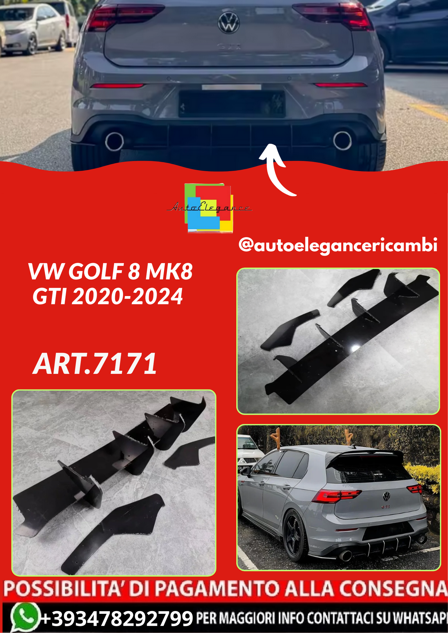 ART.7171 DIFFUSORI VW Golf 8 MK8 GTI 2020-2024