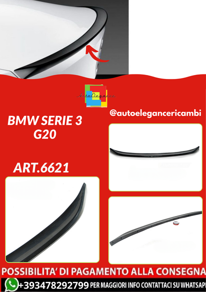 ART.6621  SPOILER  BMW SERIE 3  G20 NERO  LUCIDO