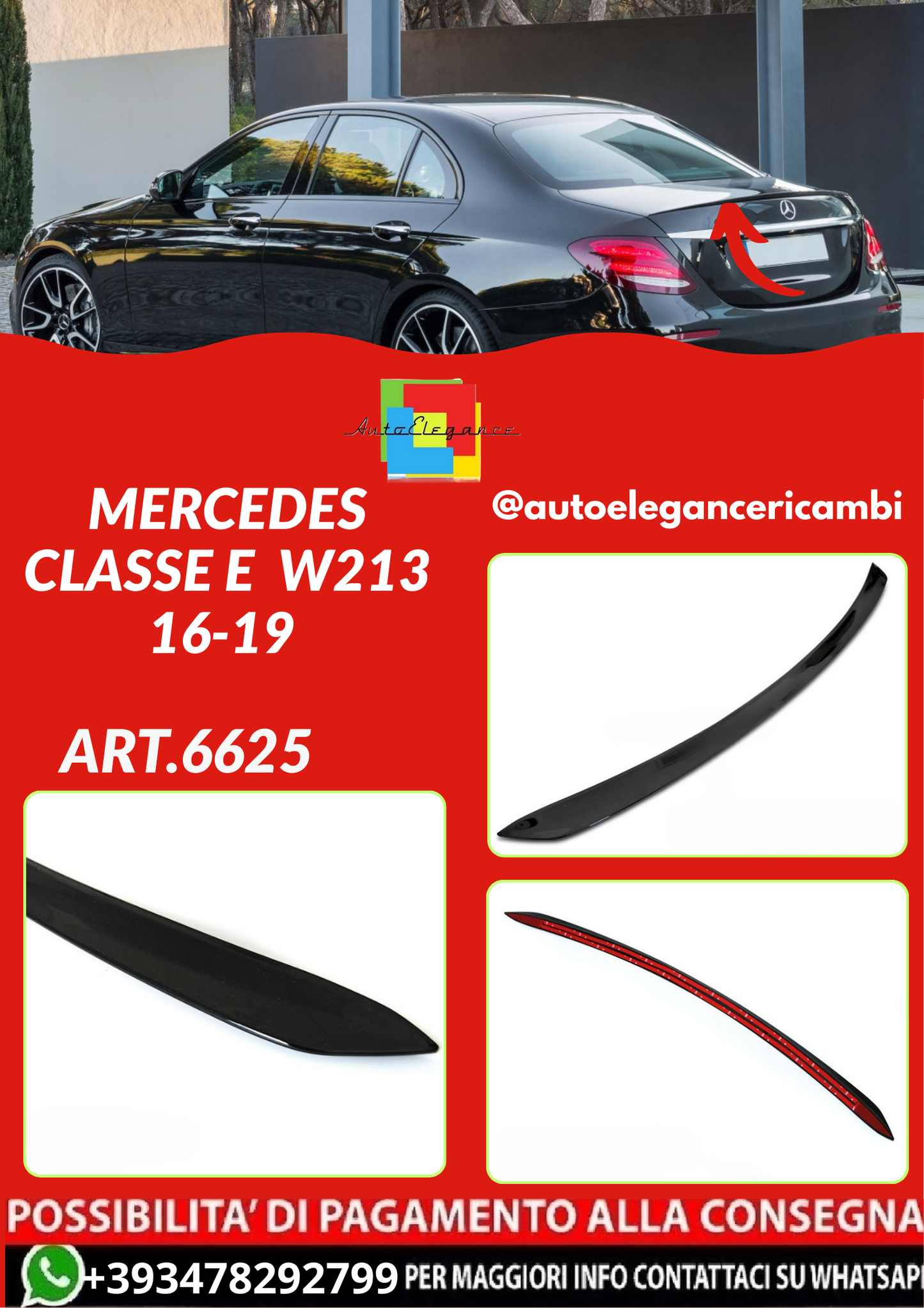 ART.6625 SPOILER MERCEDES CLASSE E  W213 16-19
