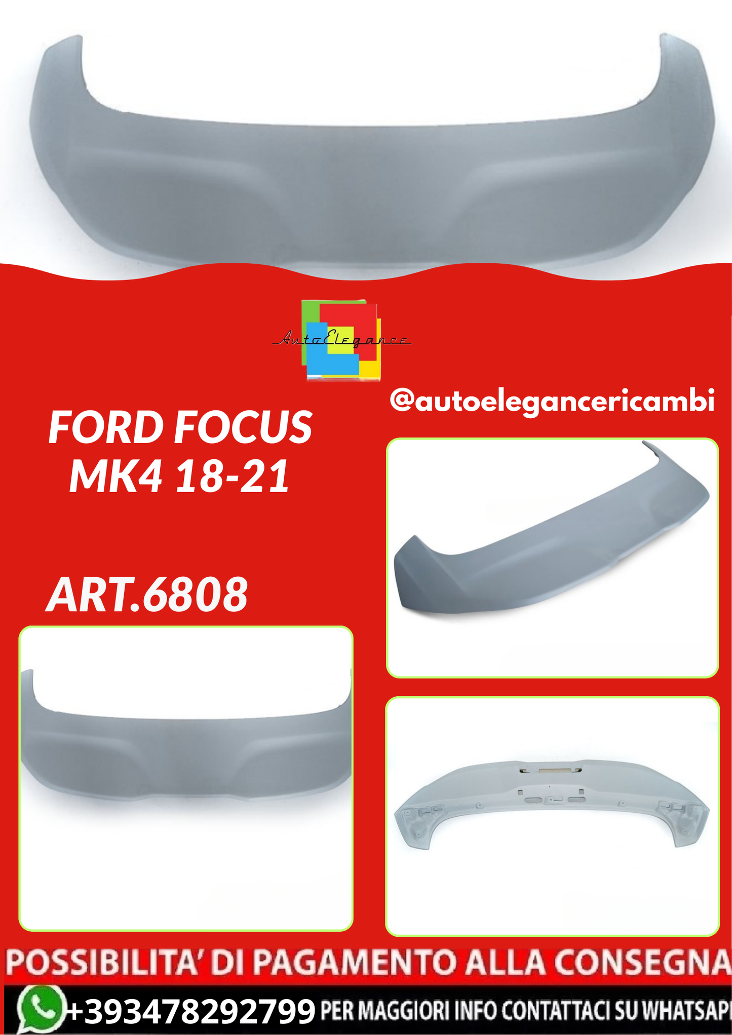 ART.6808  SPOILER FORD FOCUS MK4 18-21