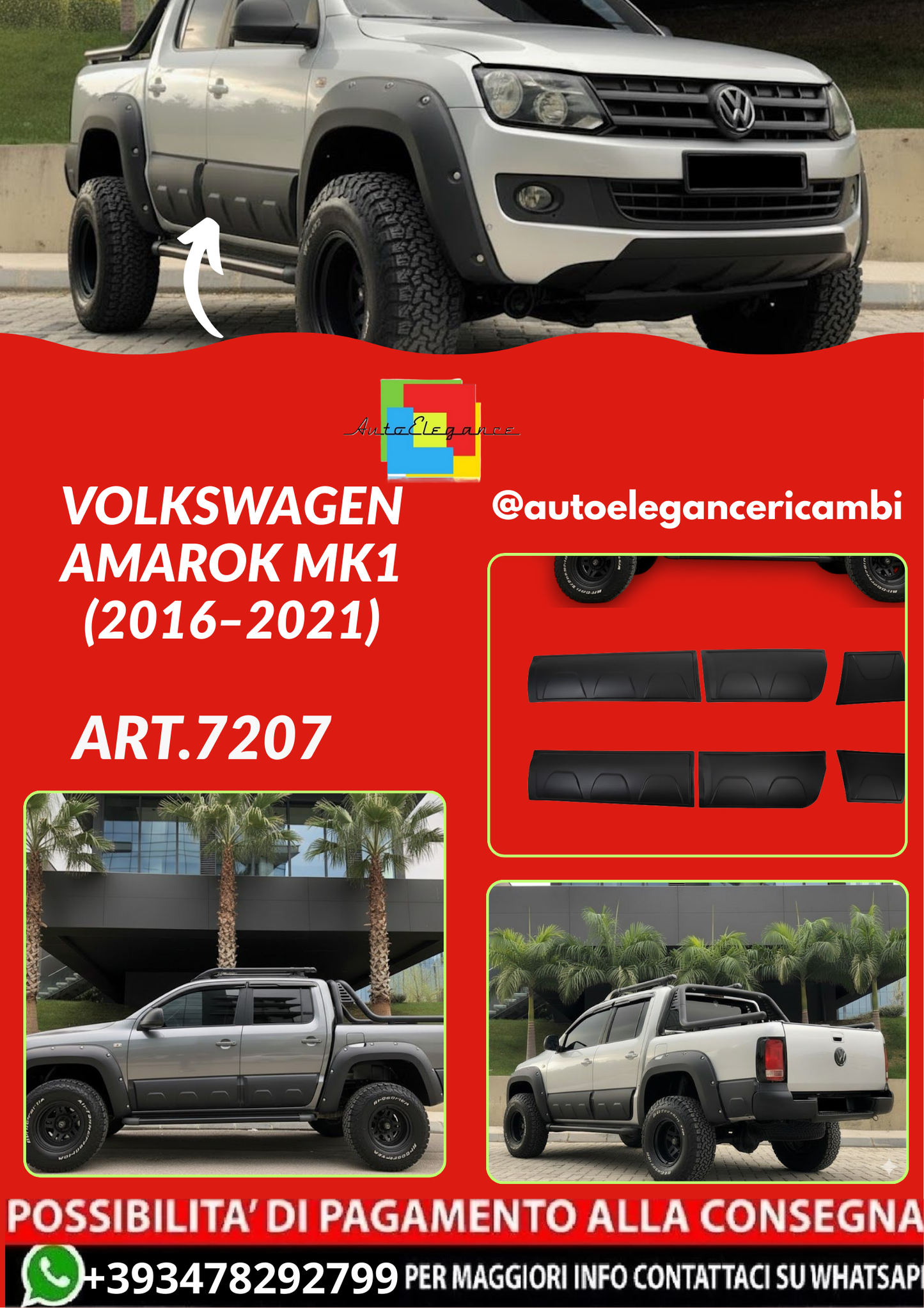 ART.7207 Allestimento carrozzeria adatto Volkswagen Amarok MK1 (2016–2021)
